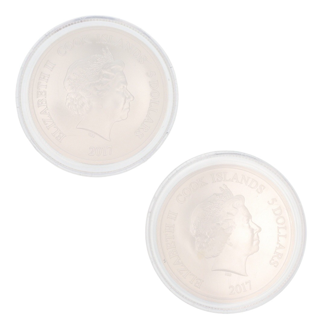 2017 $5 Grandeur Upper Deck Hockey Silver Coin Cook Islands 1 oz .9999 Silver