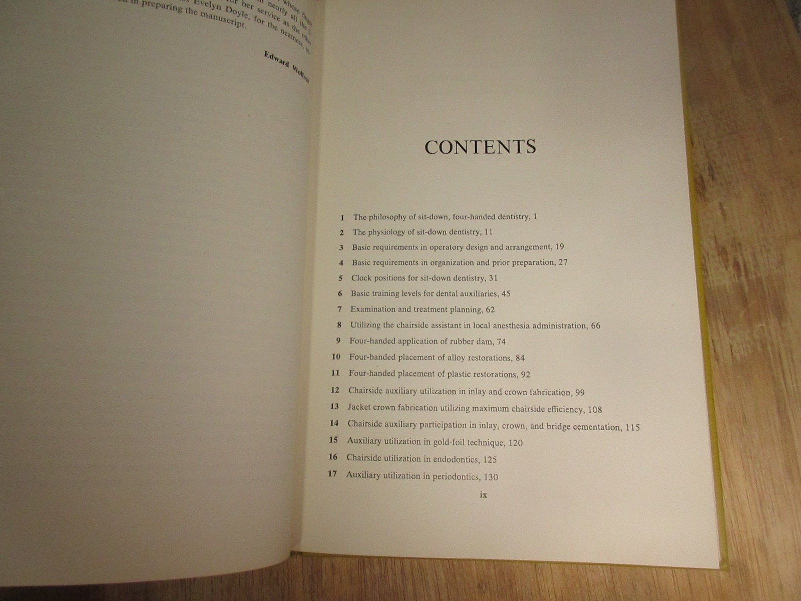 Four-Handed Dentistry for Dentists and Assistants 1975 Hardcover Edward Wolfson