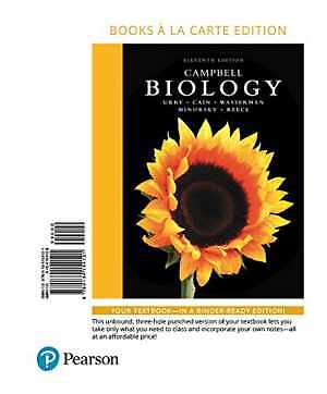 Campbell Biology, Books a la Carte – Loose Leaf, by Urry Lisa Cain – Good