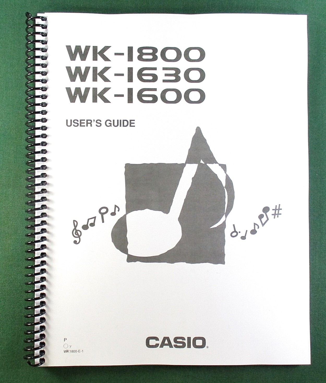 Casio WK-1600 Instruction Manual: 96 Pages Coil Bound & Clear Covers!