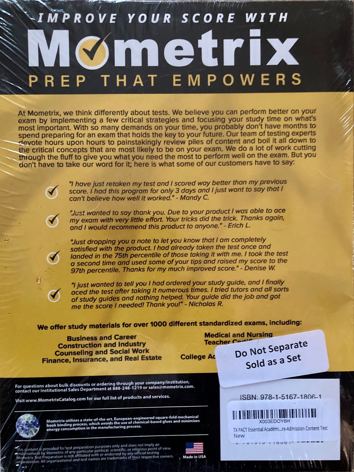 Mometrix TX PACT Essential Academic Skills (700) Secrets Study Guide PART 1 & 2