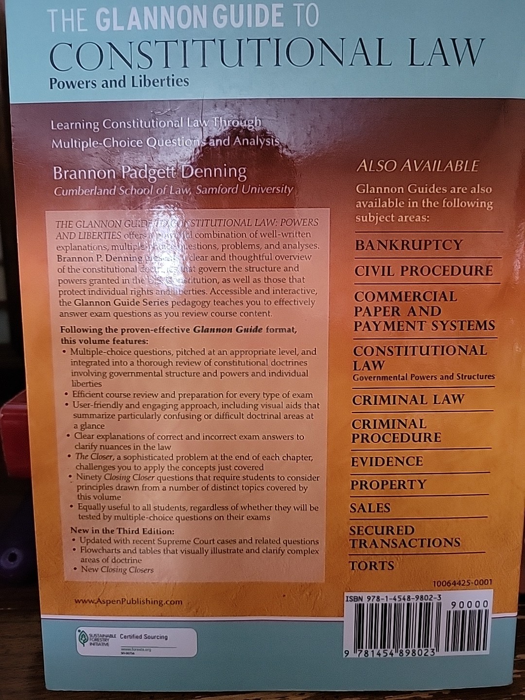 Glannon Guides Ser.: Glannon Guide to Constitutional Law : Learning Constitution