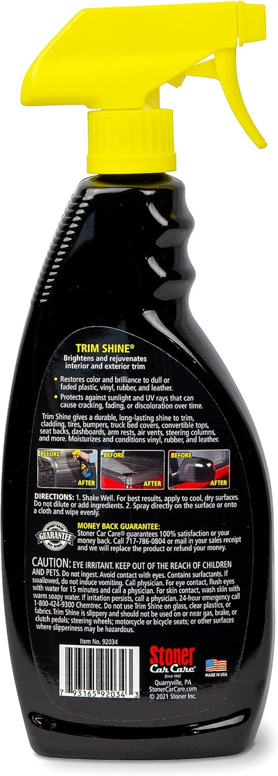 Trim Shine Black – Vinyl & Plastic Restorer for Cars, 22 Fl Oz (2-Pack)