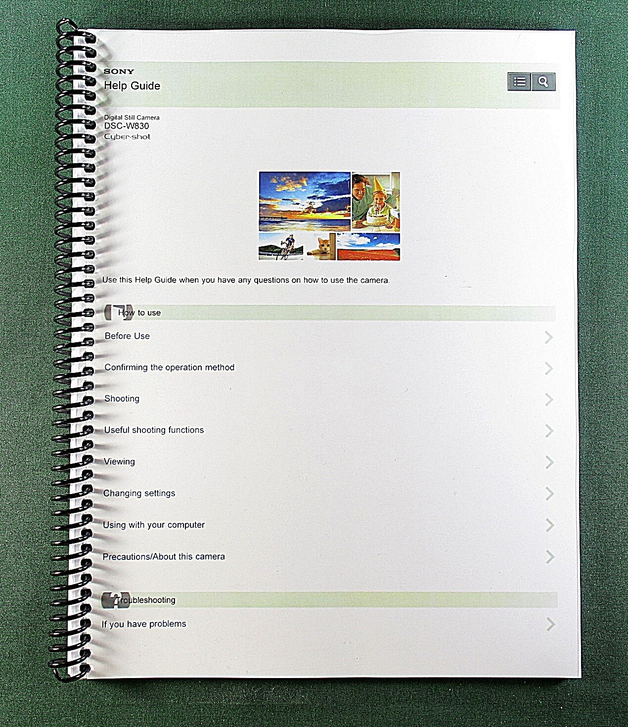 Sony DSC-W830 Instruction Manual: Full Color 254 Pages & Protective Covers!