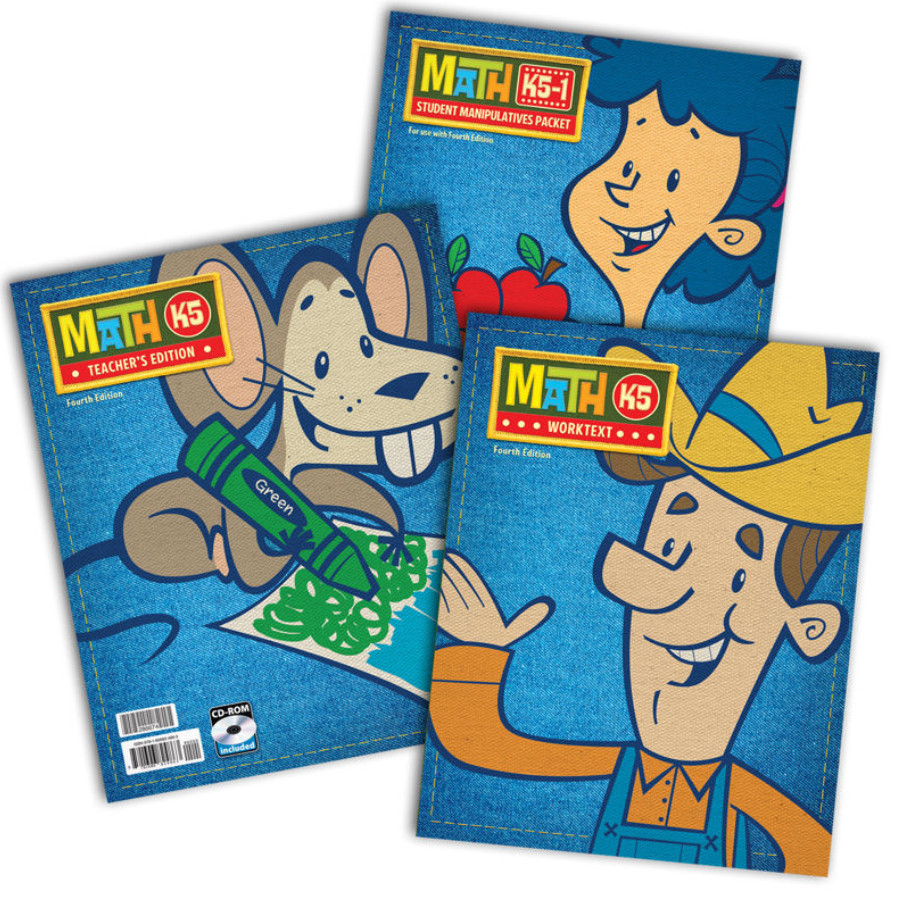 NEW BJU Press K5 MATH Complete Subject Kit 4thEd TE Worktext Manipulatives +CD