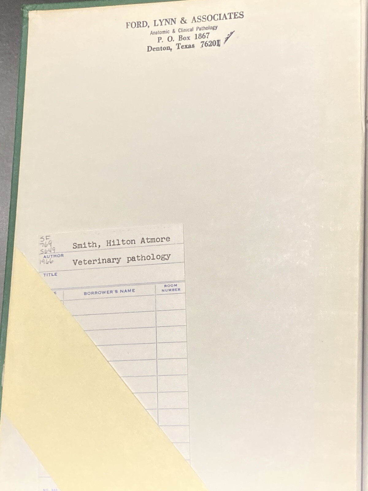 Veterinary Pathology Smith and Jones 3rd Edition 1966 Ex Libris