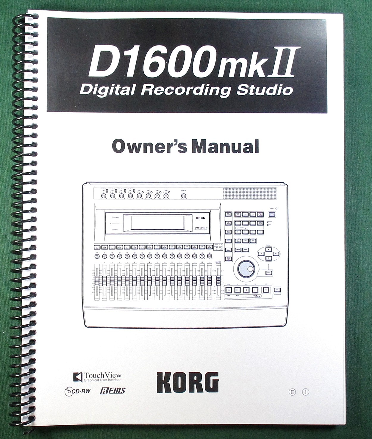 Korg D1600mkII Instruction Manual: 180 Pages & Protective Covers!