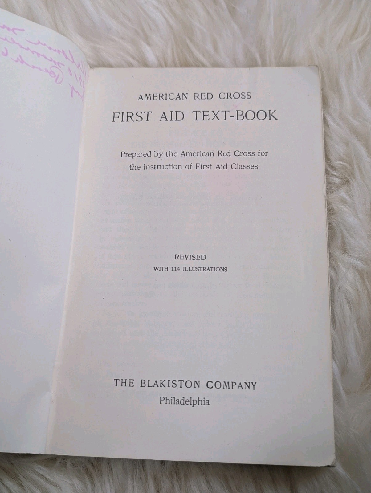 American Red Cross First Aid Textbook Revised 1940 Corrected Reprint Vintage