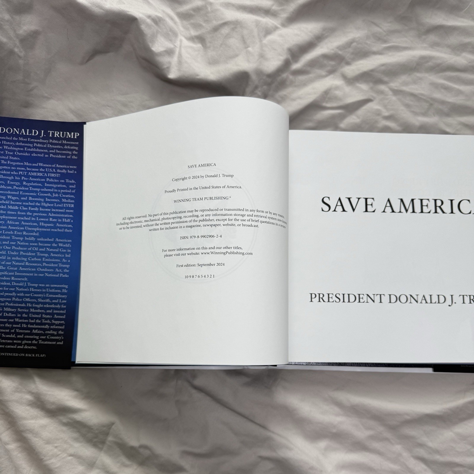 Save America by Donald J. Trump Hardcover Book