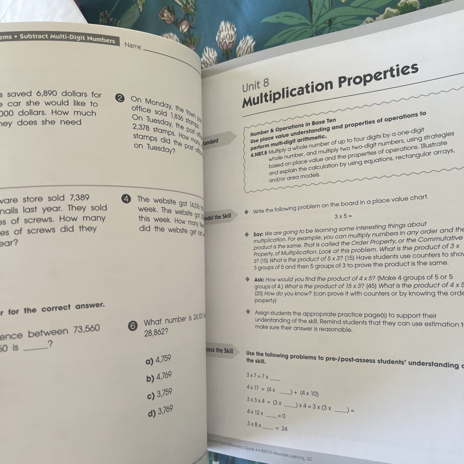 Newmark Learning Grade 4 Common Core Mathematics Aid