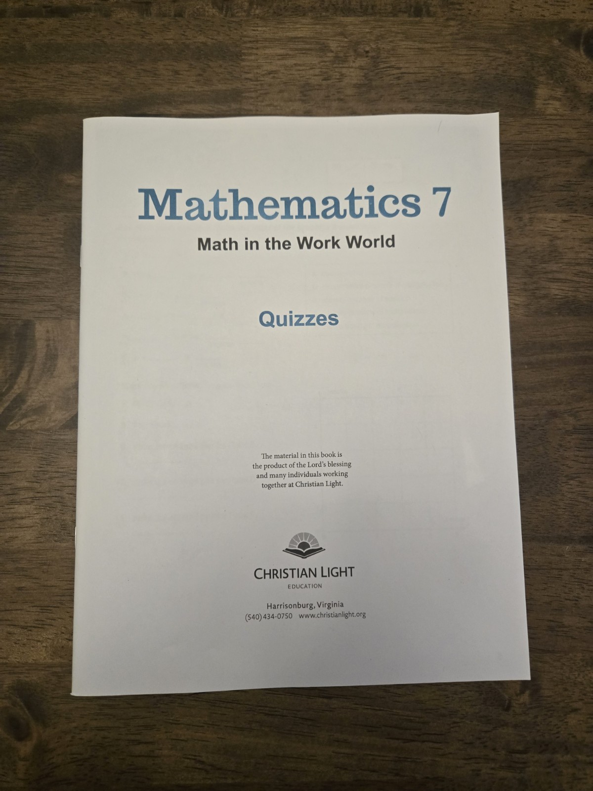 Christian Light Education Math In The Work World Level 7 Homeschool Curriculum