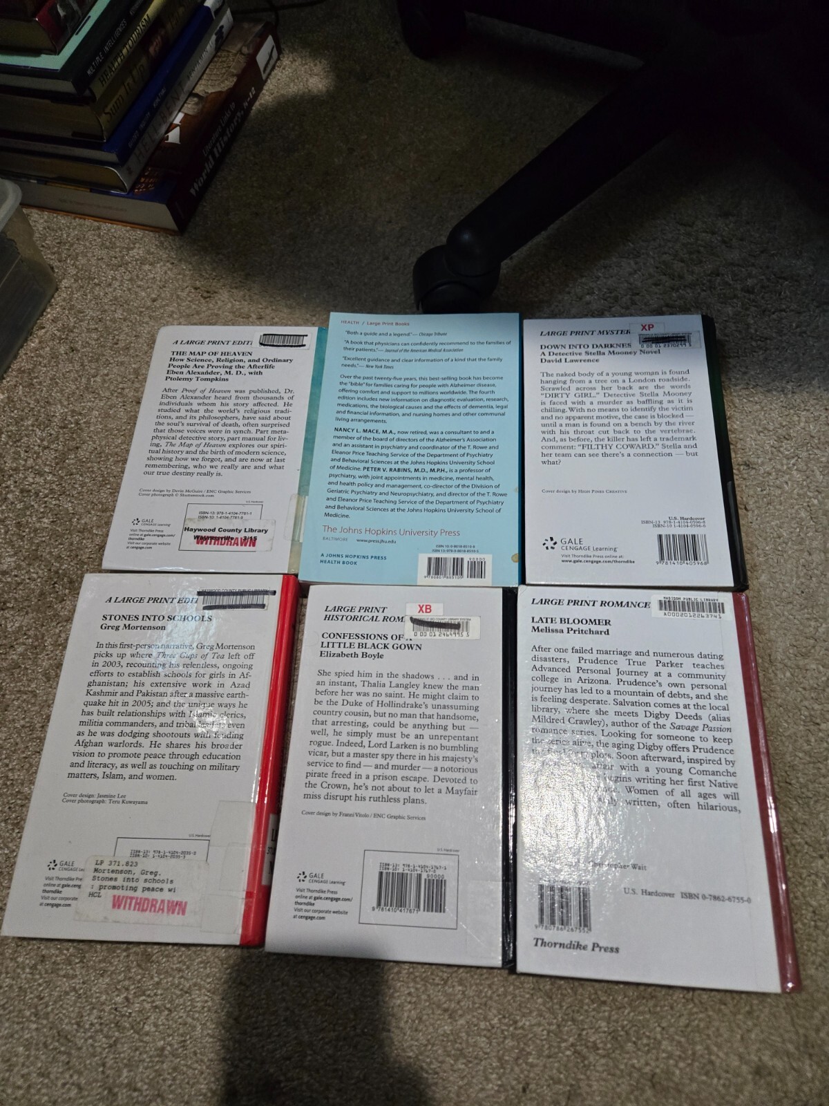 Large Lot of 18 Large Print Books – Various Titles, Subjects, Authors
