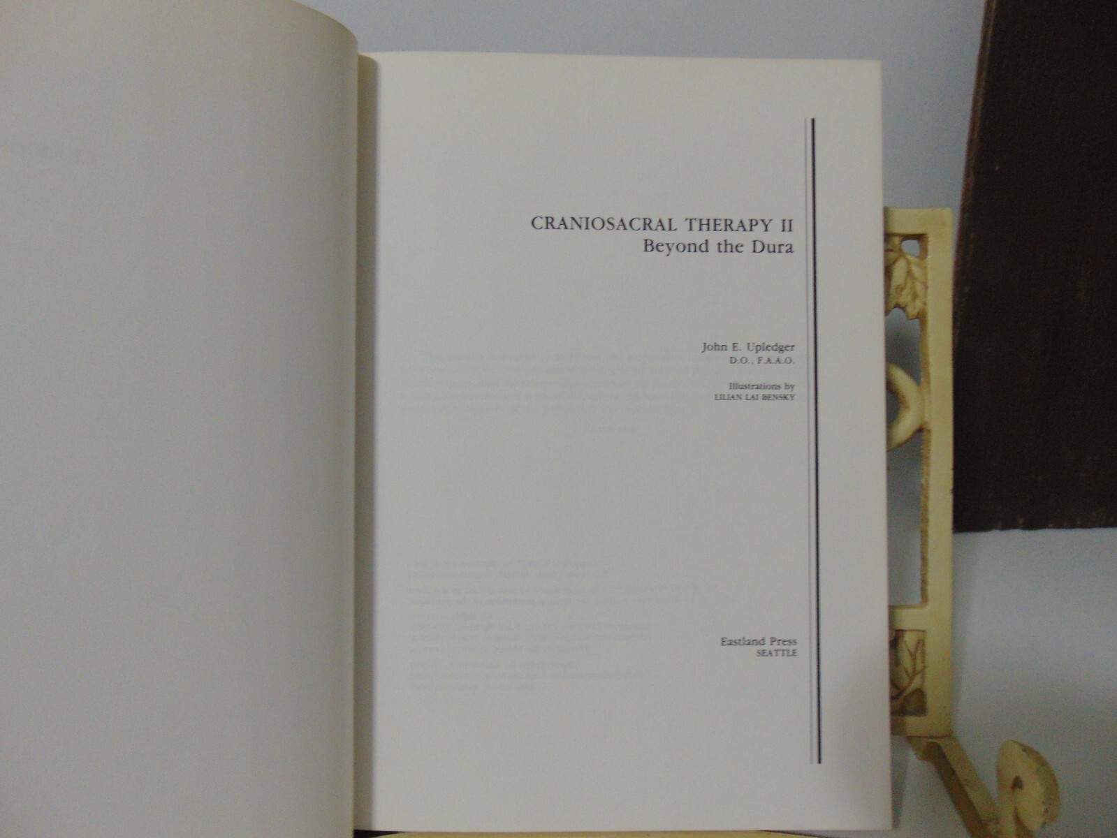 Craniosacral Therapy II: Beyond the Dura by John E Upledger Hardcover 1987