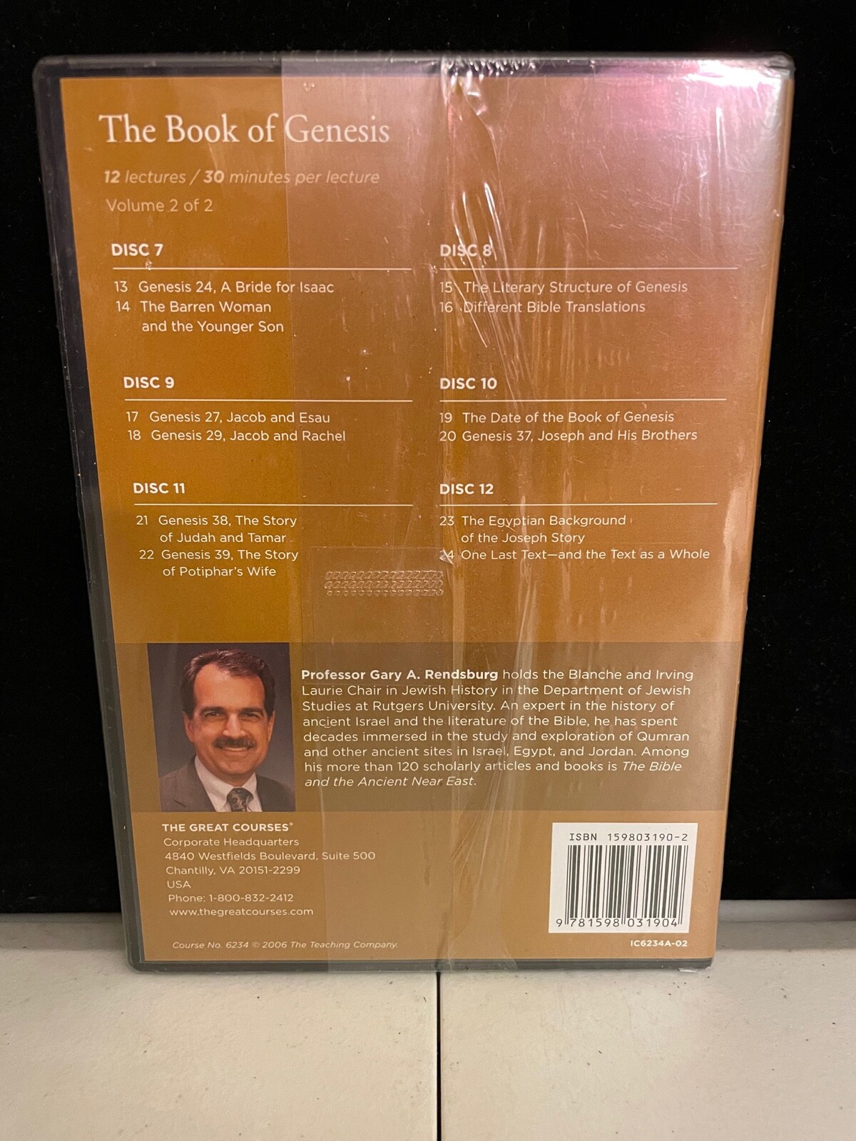 Great Courses: The Book of Genesis – Prof G A Rendsburg – Audio CDs