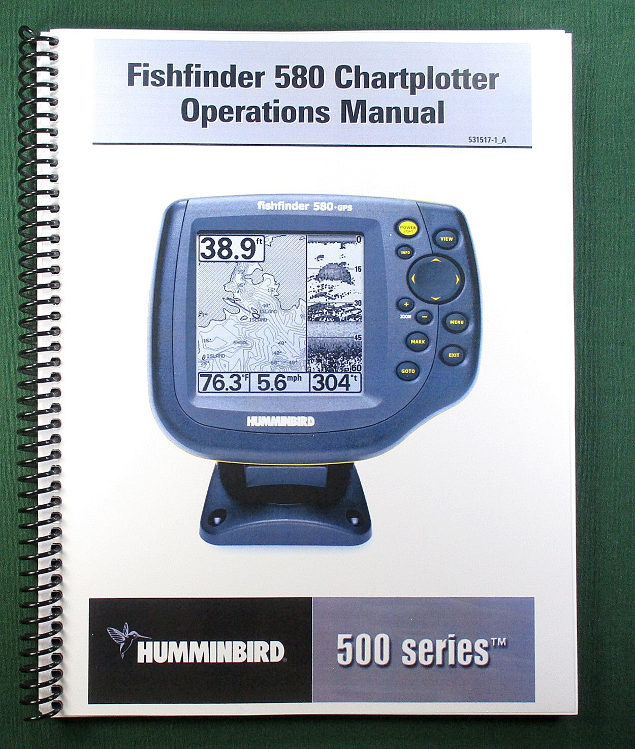 Humminbird Fishfinder 580 Instruction Manual: 134 Pages & Protective Covers!