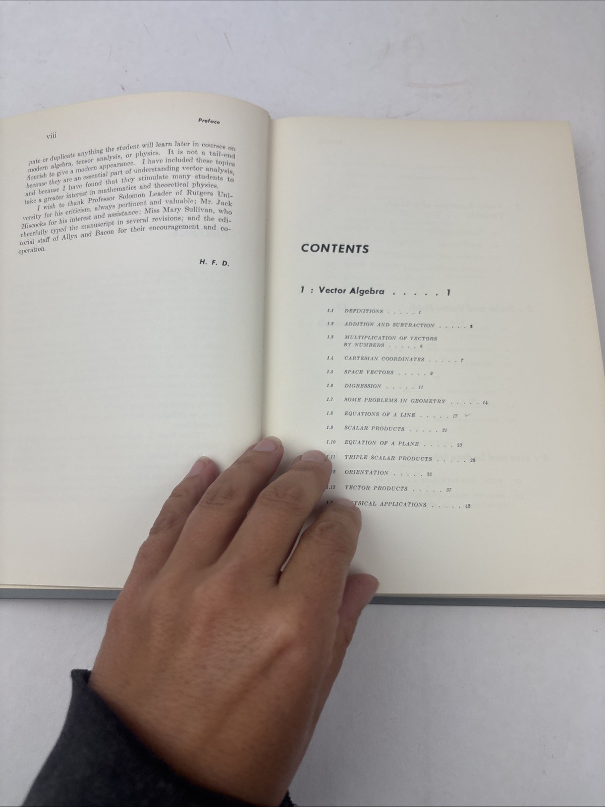 1st ed 1961 Vector Analysis Introduction College Mathematics Series Harry Davis