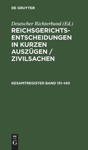 Gesamtregister Band 131-140 (Hardback)