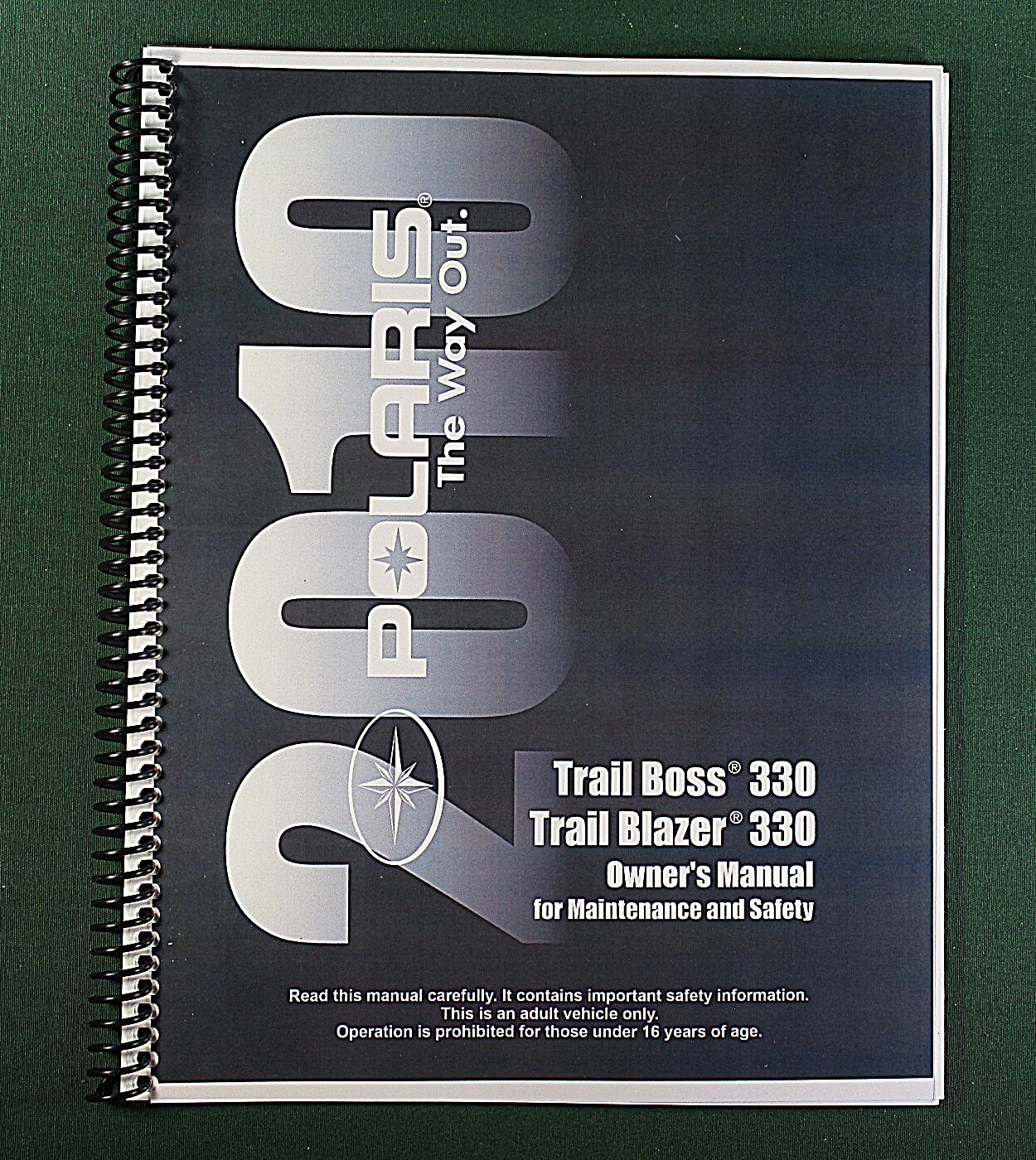 2010 Polaris Trail Boss 330 ATV Owner’s Manual: 129 Pages & Protective Covers!