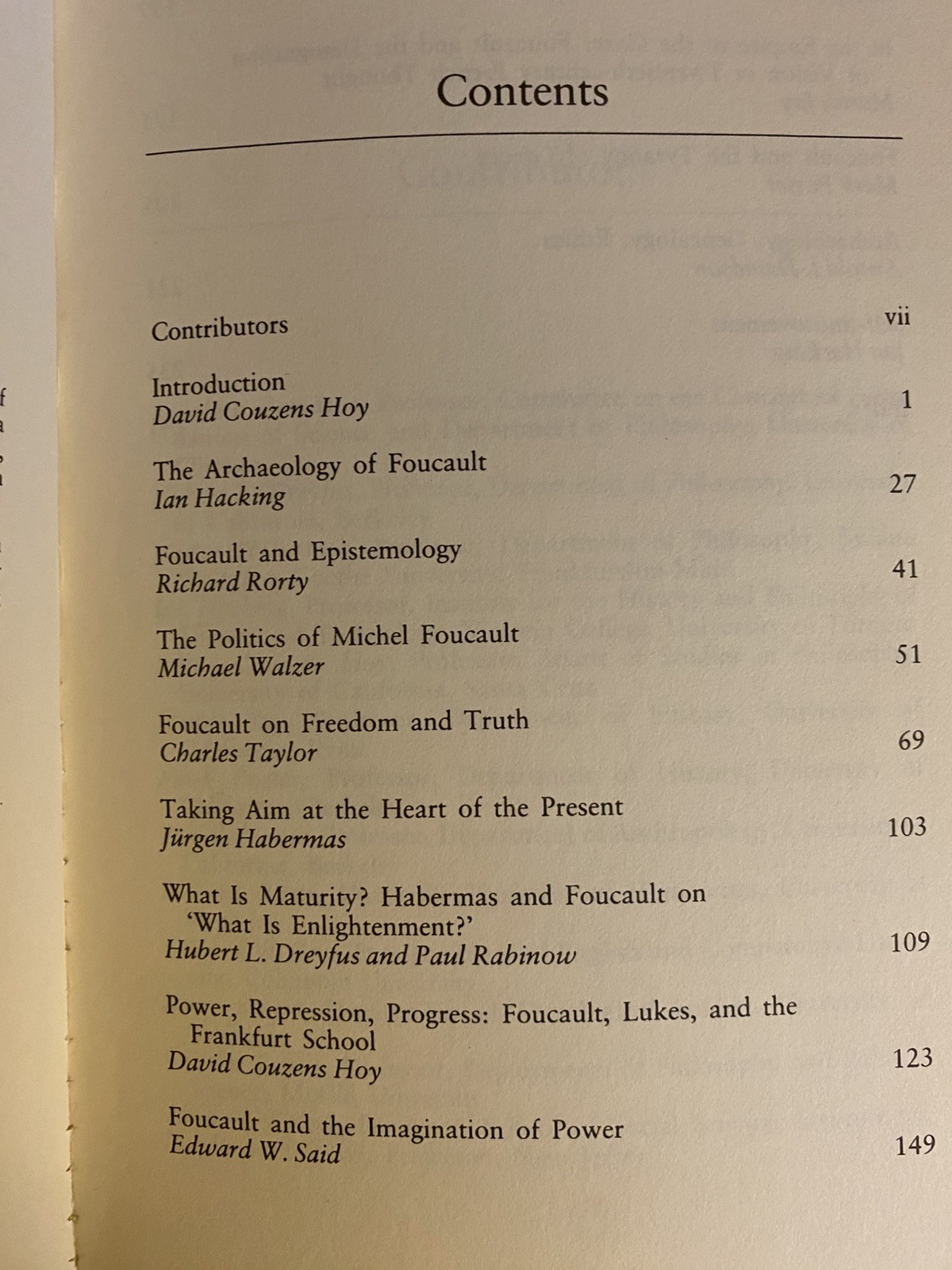 Foucault : A Critical Reader 1986 paperback VGC