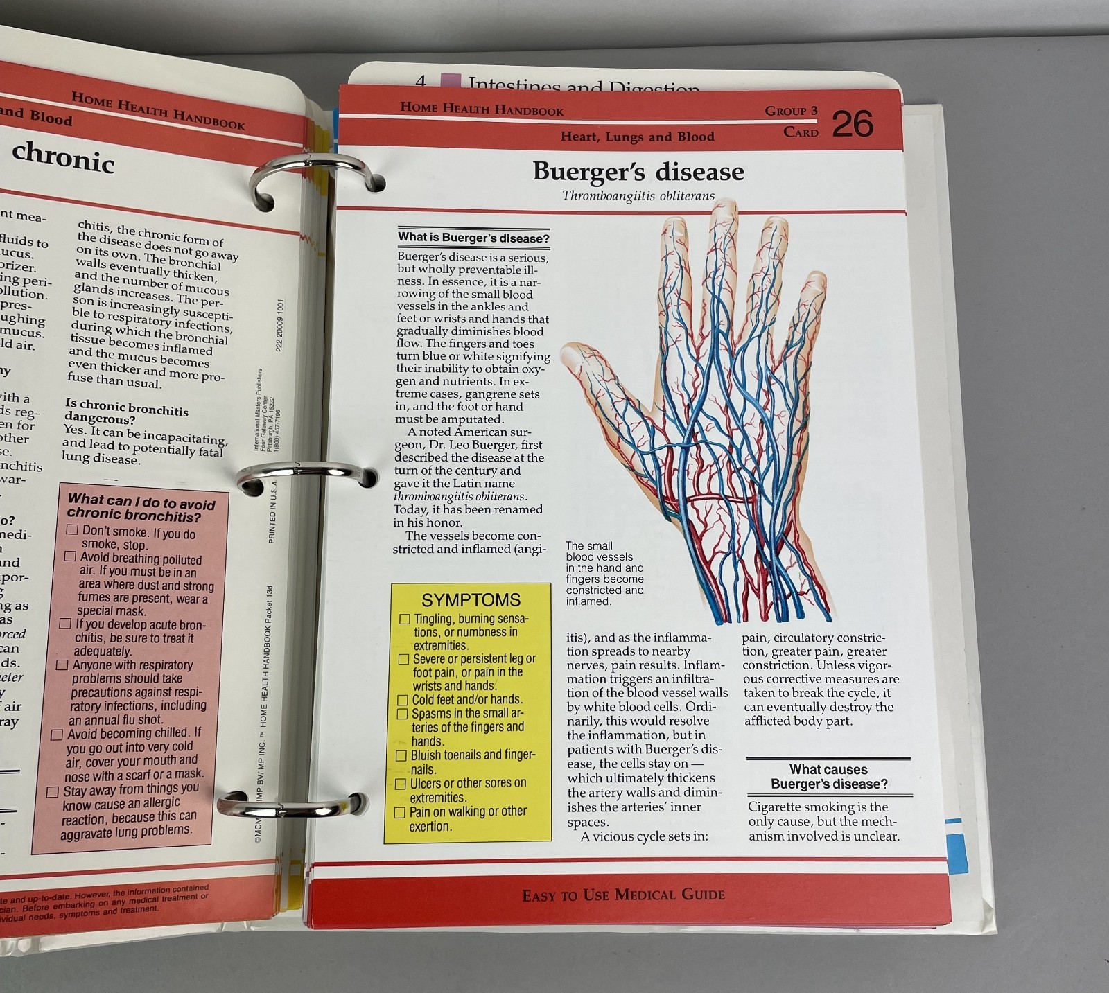 Vintage 90s Home Health Handbook Binders SET OF 2 MIXED Chapters