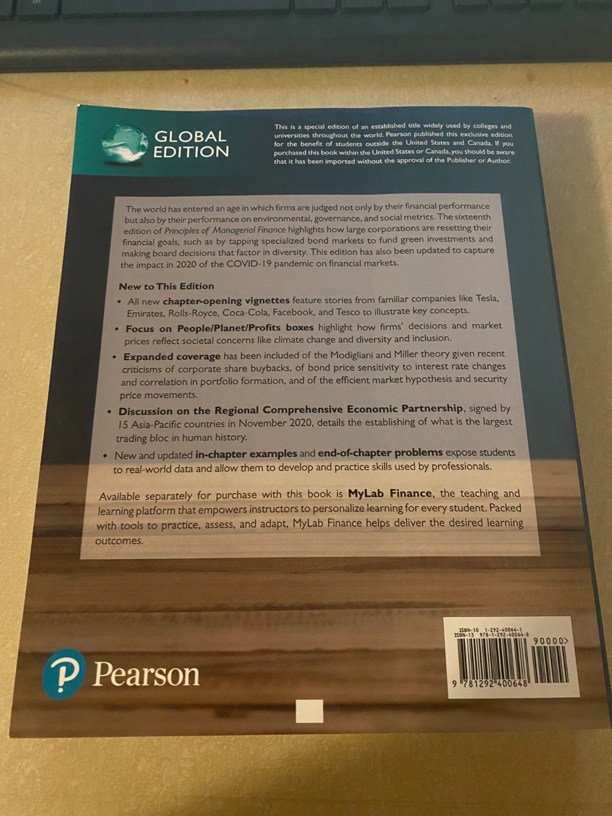 Principles of Managerial of Finance Sixteenth Edition Global Edition