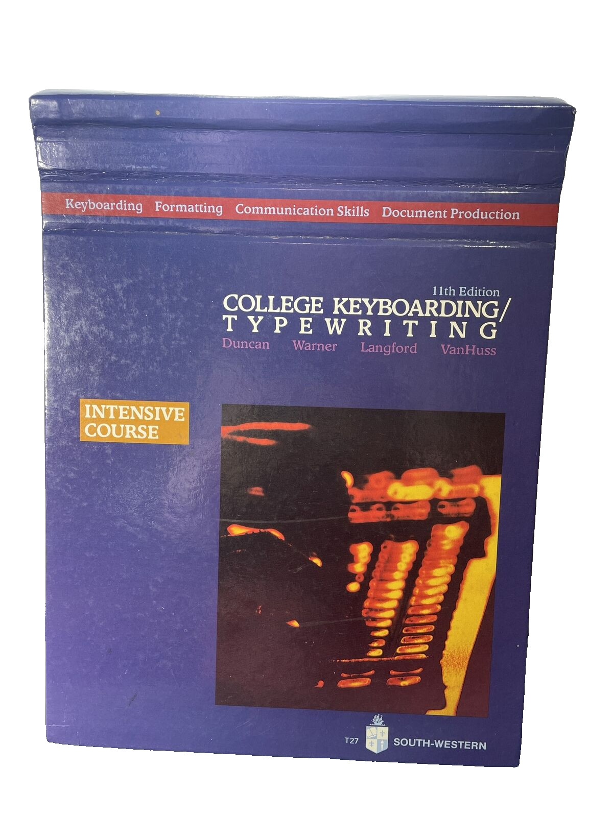 COLLEGE TYPING 1986 Book Intensive Course Flip Hardcover Vintage Book