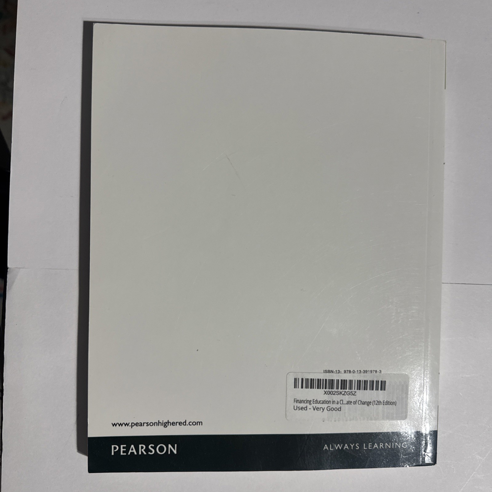 Financing Education in a Climate of Change by Brimley Pearson 12th Ed 2016 TPB