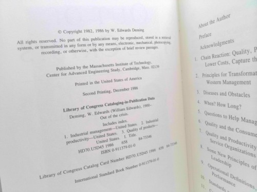 Out of the Crisis (1st Ed, Signed) by W. Edwards Deming