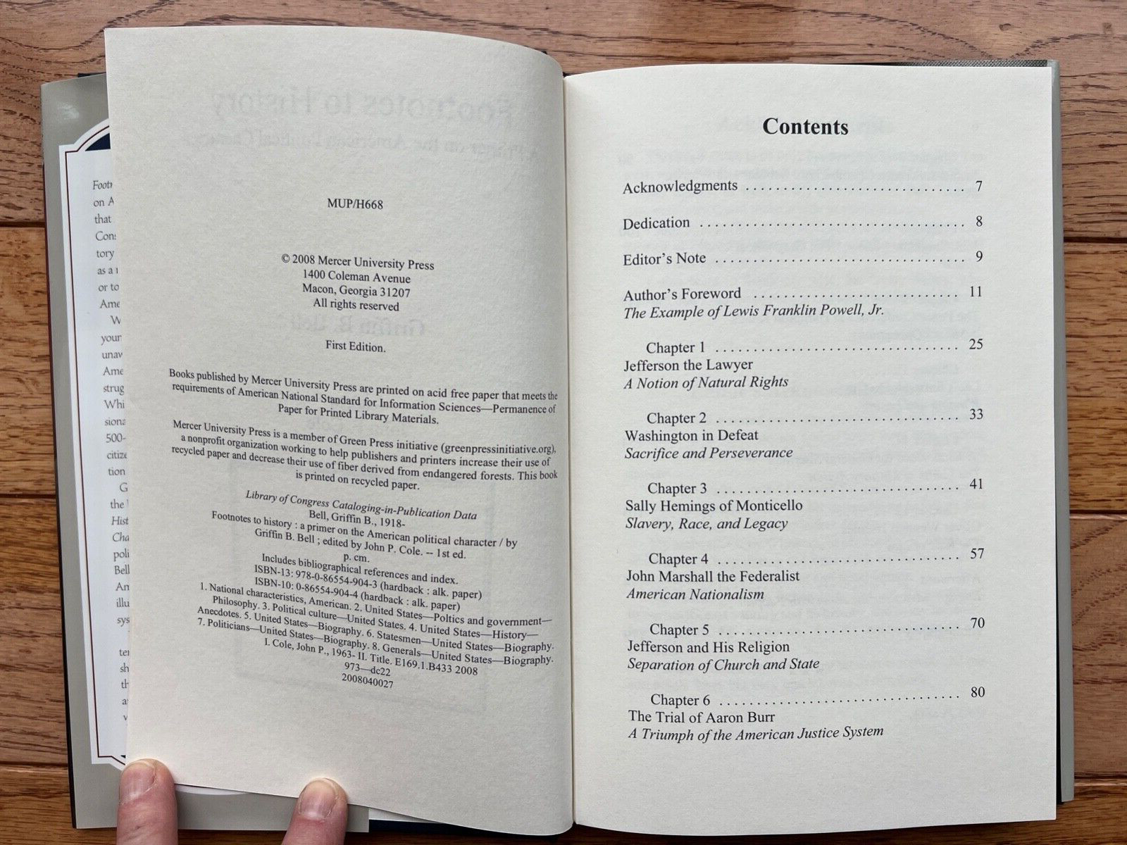 Footnotes to History Griffin B Bell Cole 1st ED HC Almost New American Politics