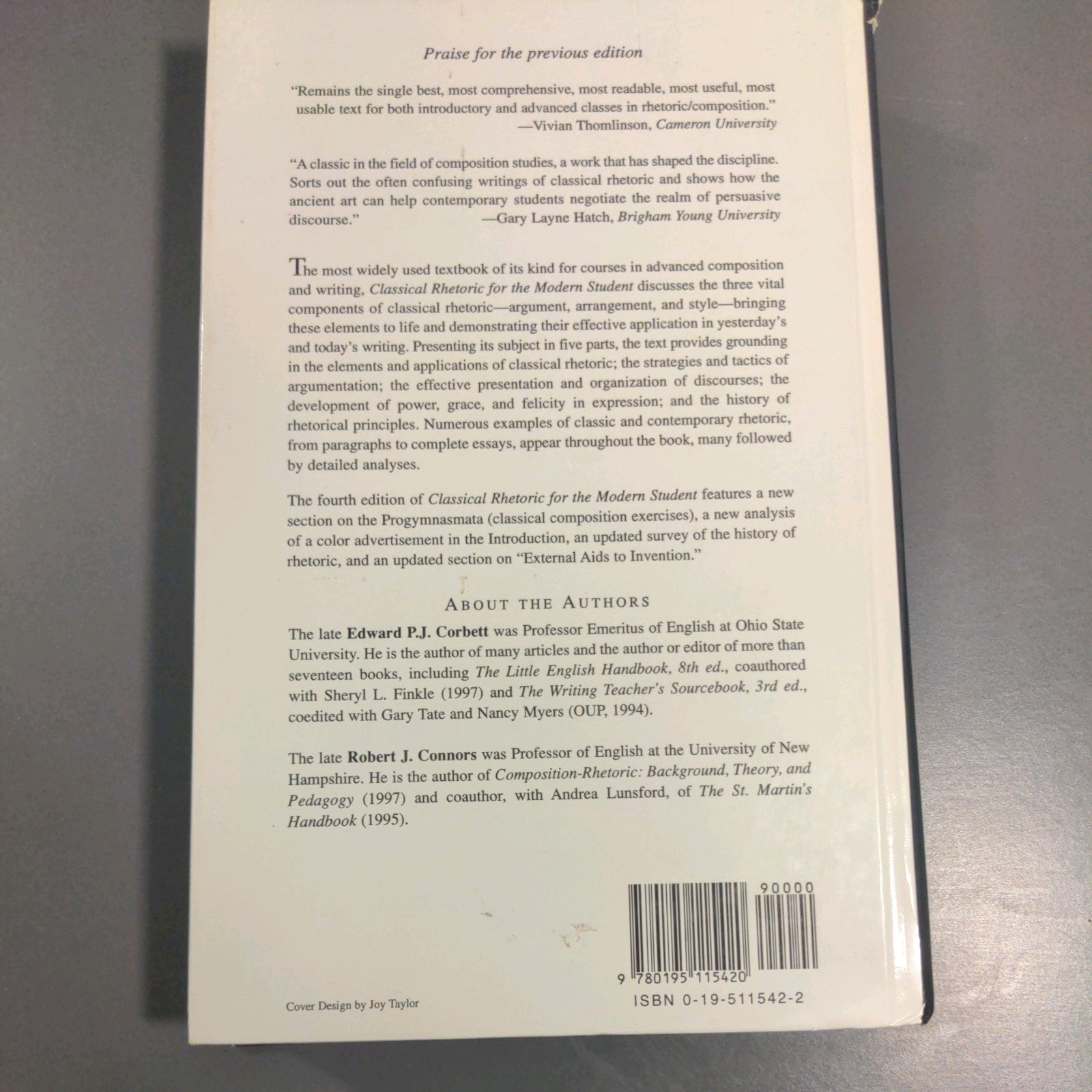 Classical Rhetoric for the Modern Student, 4th Edition by Corbett